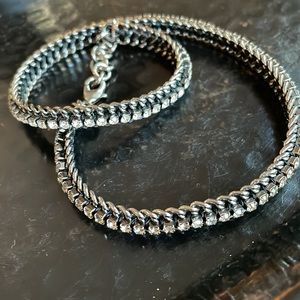 COPY - Stella & dot wrap bracelet ebony metal with rhinestones